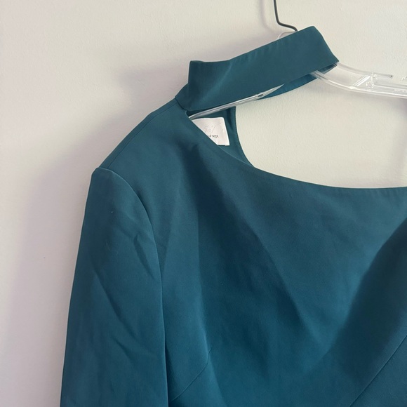 Cinq a Sept Briah One-Shoulder Tie-Side Top Teal Blue 6 - Picture 3 of 9